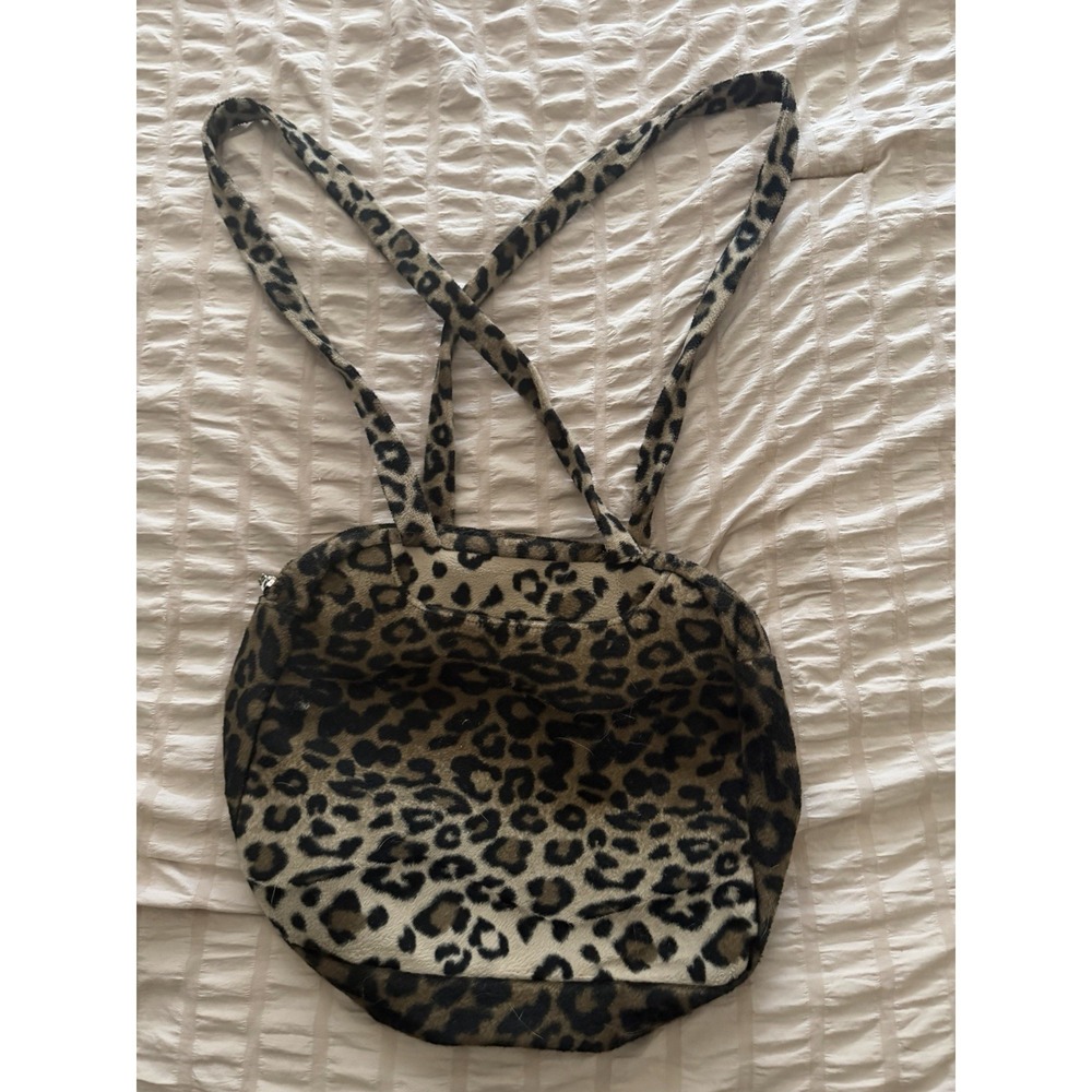 Fuzzy Leopard/Cheetah print purse bag, 13x10